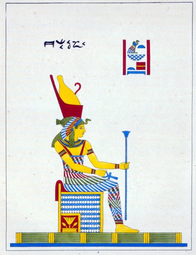 The goddess Neith, illustration from Pantheon egyptien: collection of mythological characters of ancient Egypt, by Jean-Francois Champollion, published c.1986 by French School