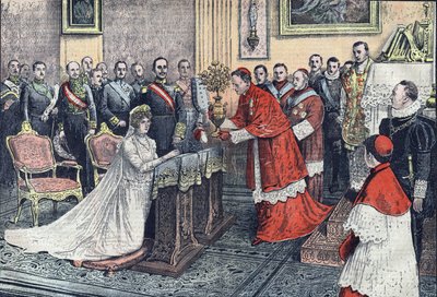 The Golden Rose is Offered to the Queen of Spain by Monsignor Tedeschini by French School