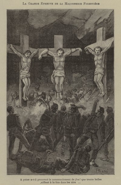 The great test of the masons of the forest by French School