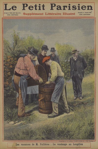 The holidays of President Fallieres of France: the grape harvest at his home in the village of Loupillon by French School