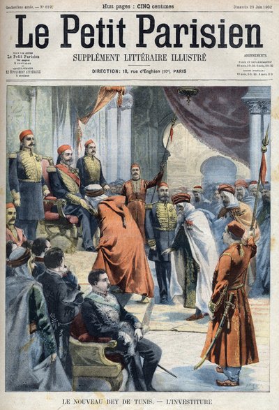 The inauguration of the new Bey of Tunis Hedi Bey (Muhammad El Hadi Bey) by French School