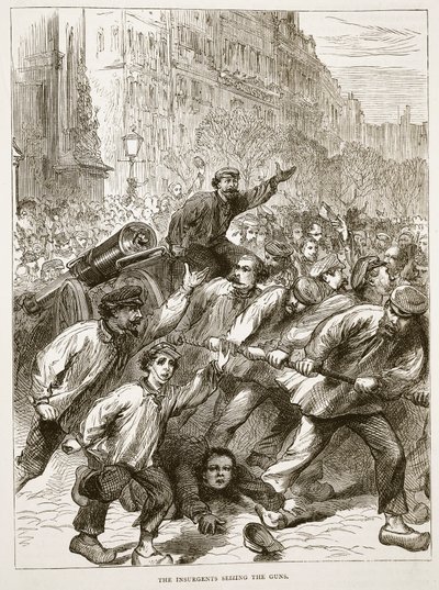 The insurgents seizing the guns, March 1871, illustration from Cassells History of the War between France and Germany, 1870-1871 by French School