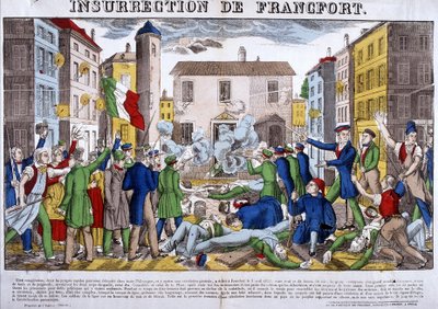 The Insurrection of Frankfurt on 3 April 1833, Capital of the German Confederation. Picture of Epinal by French School