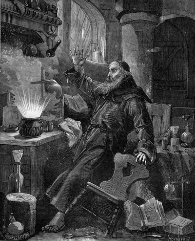 The Invention of Powder by Berthold Schwarz in the 14th Century by French School