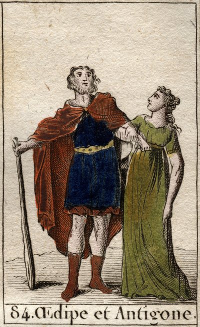 The king of Thebes Oedipus with his daughter Antigone. From 