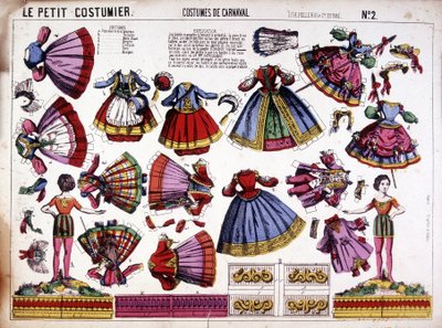 The little costume maker - carnival costumes: decoupage. 19th century by French School