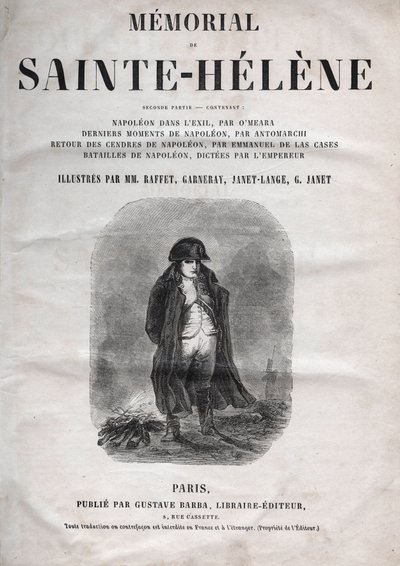 The memorial of St. Helene by Count Emmanuel de Las Cases - Napoleon at Saint Helena - edition of 1860 by French School