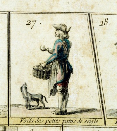 The merchant of rye rolls (detail) by French School