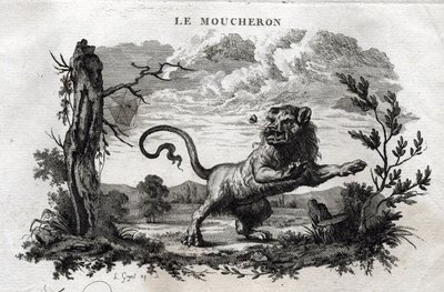The Midges. Fable of Aesop (written by Guillaume Montfort and engraved by Beauble in 1801) by French School