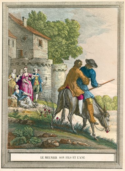 The miller and his son on an ass by French School