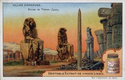 The missing cities: the ruins of Thebes (Egypt) - Liebig advertising sticker by French School