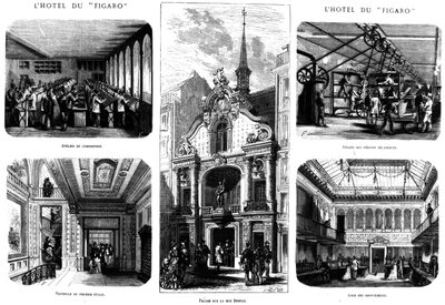 The offices of the Figaro, 26 rue Drouot, Paris, 1874 by French School