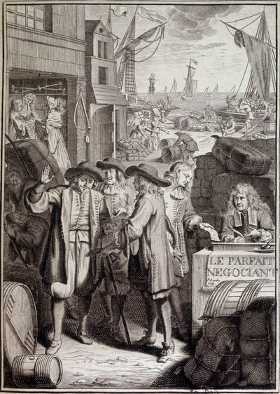 The Perfect Negotiation (Conclusion of a March on a Port in the 18th Century) - Frontispiece of a Work by Jacques Savary by French School