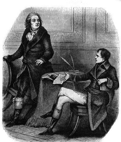 The poet and playwright Jean Francois (Jean-Francois) Ducis (1733-1816) with Bonaparte (Napoleon 1st) by French School