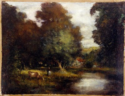 The pond. Painting by Constant Constant (1807-1885). 19th century. Douai, Museum of the Chartreuse by French School