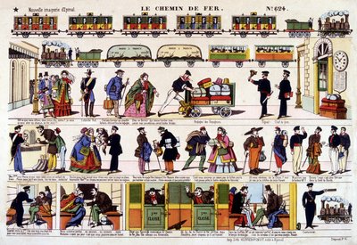 The railway, image of Epinal from the 19th century by French School