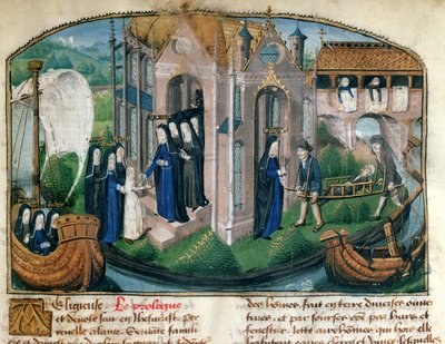 The reception of a novice and welcoming a patient, from "Le Livre de Vie Active de l