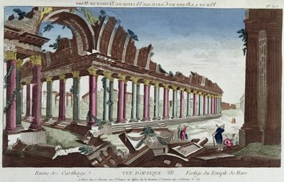 The remains of the Temple of Mars among the Ruins of Carthage by French School
