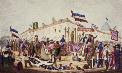 The remains of the superstition dragged to the Convention, Nov. 1793 by French School