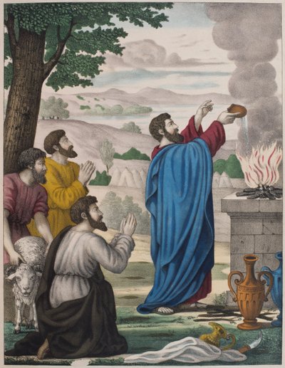 The Rival Sacrifices of Elijah and the Priests of Baal by French School
