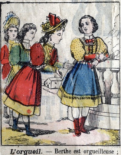 The Seven Deadly Sins: Pride. Epinal Imaging Late 19th Century by French School