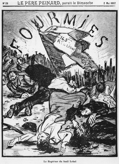 The shooting of Fourmies, illustration from Le Pere Peinard, 2nd May 1897 by French School