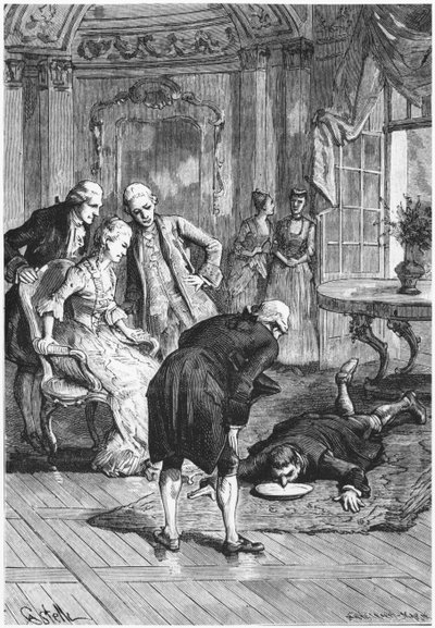 The sleepwalker Victor and the Marquis of Puysegur at Madame de Montessons, illustration from Les Mysteres de la Science by Louis Figuier by French School
