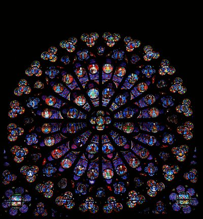 The south rose window: a mixture of angels, apostles, martyrs and miscellaneous scenes by French School