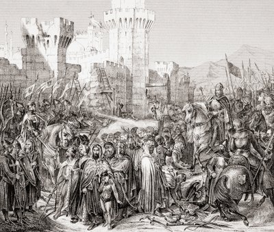 The Surrender of Acre to Philip II of France During the Third Crusade by French School
