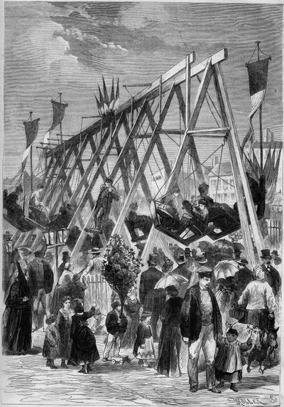 The swings of the village of Malakoff, in the area of fortifications. Paris by French School