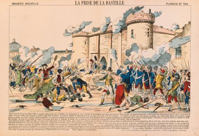 The Taking of the Bastille During the French Revolution on 14 July 1789, Published by Haguenthal, Pont-a-Mousson, 1840 by French School