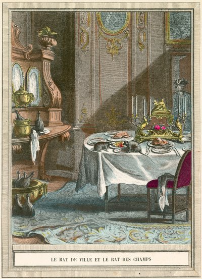 The town rat and the country rat by French School