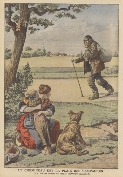 The vagrant is the plague of the countryside by French School