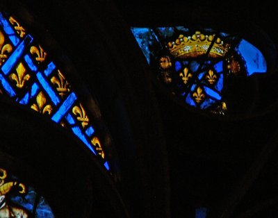 The West Rose Window Depicting a Scene from the Book of Revelation: Fleur de Lys and Crown by French School