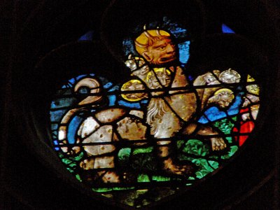 The West Rose Window Depicting a Scene from the Book of Revelation: Beast by French School