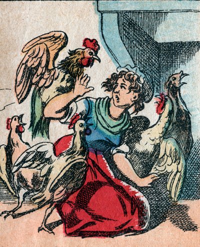 The World Upside Down, an Imaginary Land: Turkeys and Chickens Plucking the Cook by French School