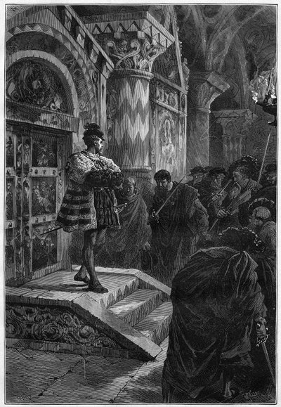 Theatrical representation: Hernani by Victor Hugo, act IV scene 4. Paris, Comedie Francaise by French School