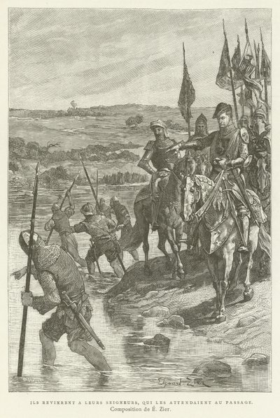 They Returned to Their Lords, Who Were Waiting at the Crossing by French School