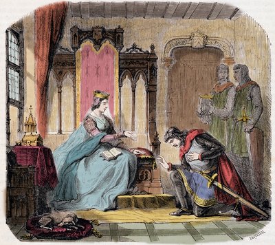 Thibault IV of Champagne (1201-1253) (also known as Thibault I of Navarre), came at the feet of the Queen Blanche of Castile to warn her of the danger she would run - in 