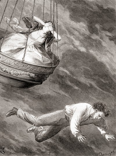 Thomas Harris, Inventive London Scientist and Lieutenant and Pioneering English Balloonist Who Fell to His Death from a Hot Air Balloon on 25 May 1824, from Les Merveilles de la Science, Published c.1870 by French School