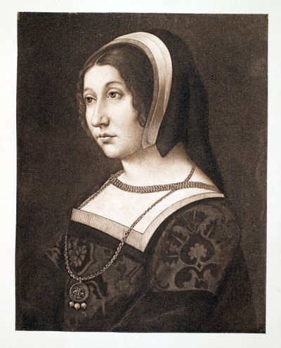 Thought to be Margaret Tudor, Daughter of Henry VII, Queen of Scotland, c.1520, pub. 1902 by French School