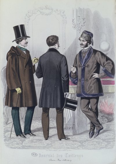 Three Elegant Young Men, December, 1856 by French School