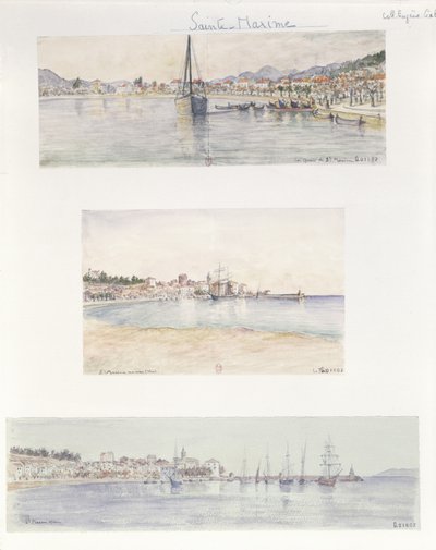 Three Views of Sainte Maxime by French School