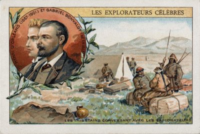 Tibetans converting with French explorers Henri d