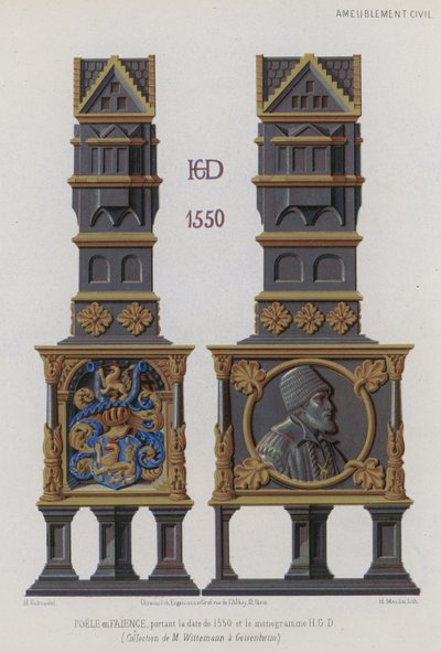 Tiled Stove Dating 1550 by French School