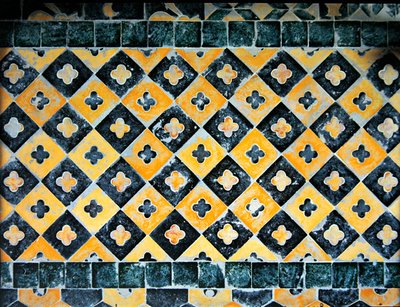 Tiles from the Chapel of Saint Cucuphas by French School