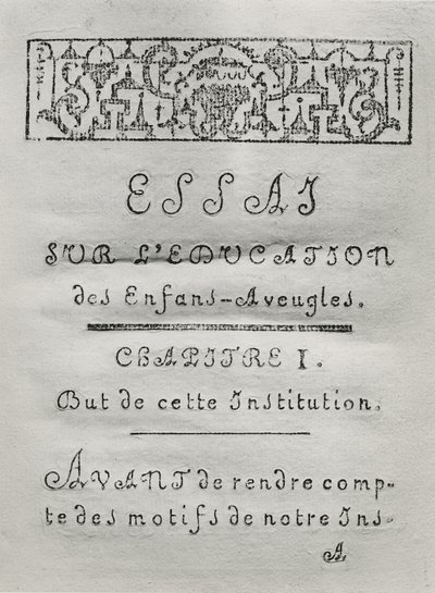 Title Page for the First Chapter of Essai sur l