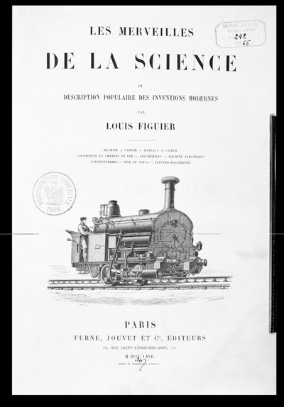 Title Page of Les Merveilles de la Science by Louis Figuier, published by Furne and Jouvet, 1867 by French School