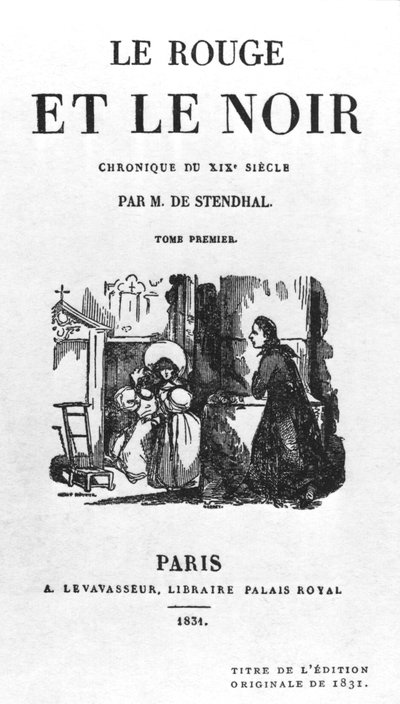 Title Page of the First Edition of The Red and the Black by Stendhal Published in 1831 by French School