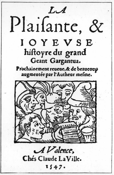 Titlepage of Gargantua by Francois Rabelais, 1547 by French School